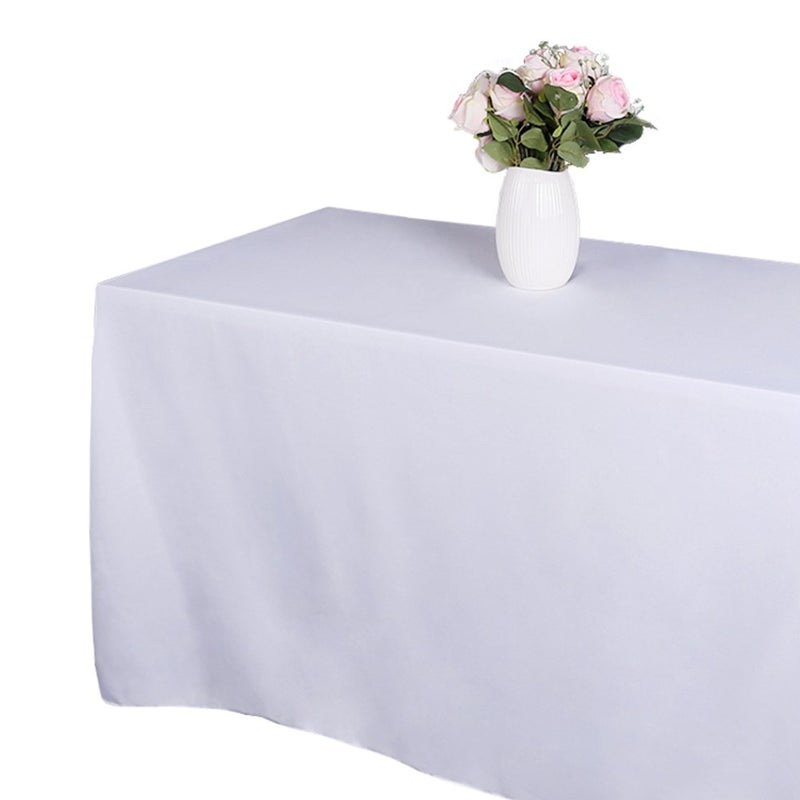 GFCC White Square Polyester Tablecloth 120 x 120 -Inch. Parties Table Decor - Image 5